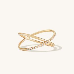 Mejuri Pavé Diamond X Ring